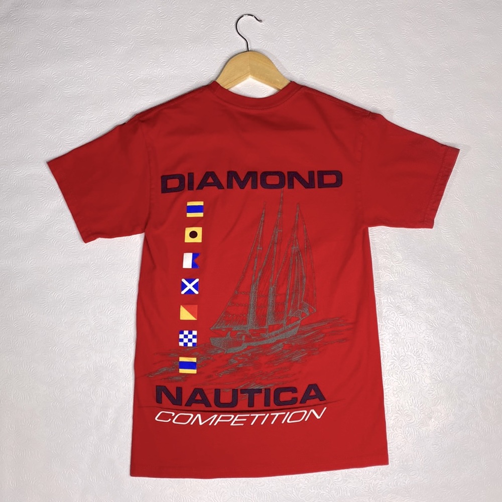 Nautica Red Tee Shirt Unisex Small